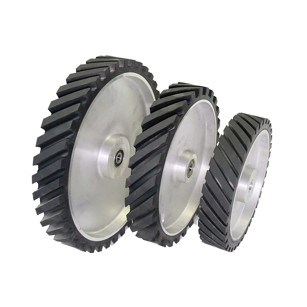 300*50mm Grooved Rubber Contact Wheel 12\