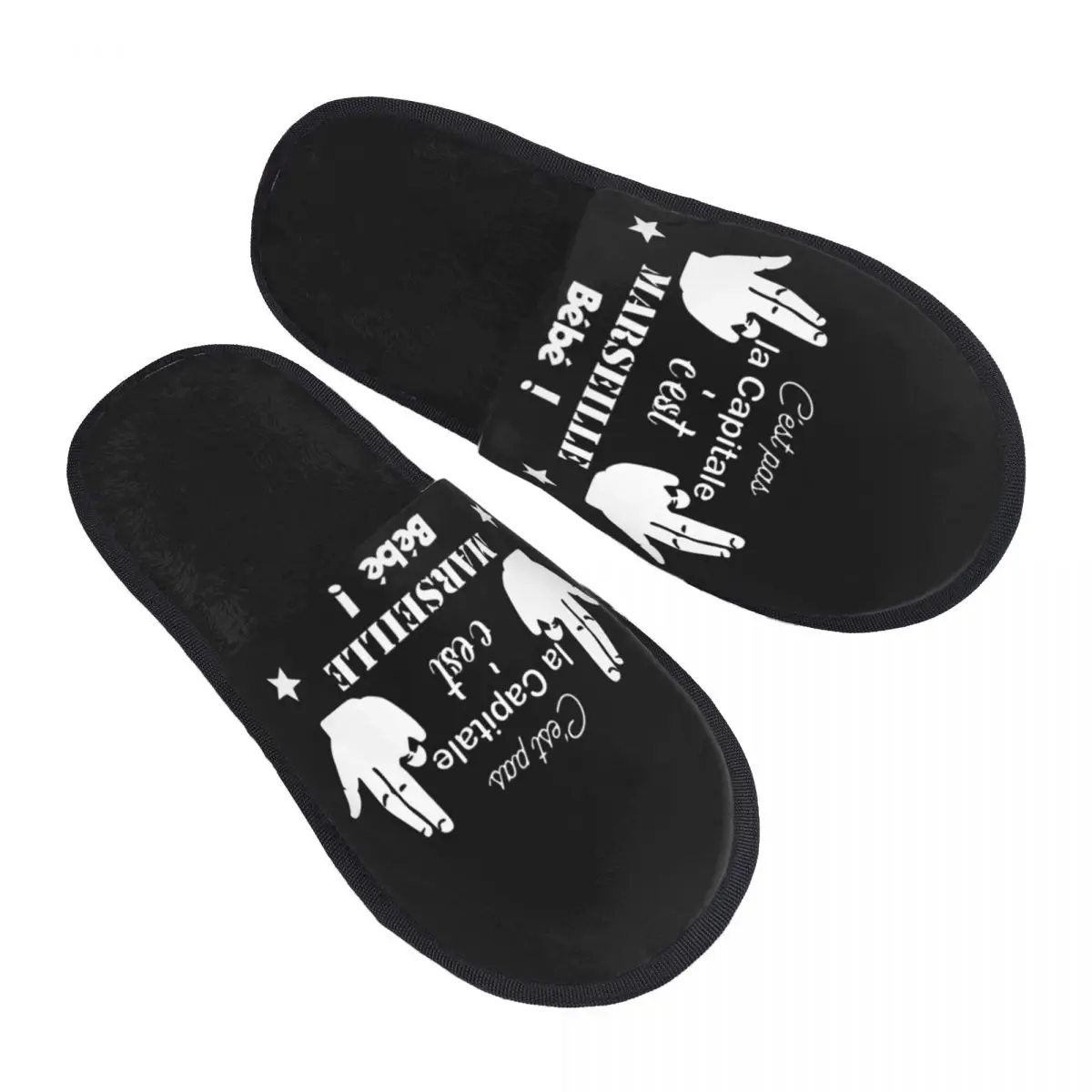 Personalizado C'est Marselille Bebe JUL Cozy Scuff Memória Foam Chinelos Mulheres Spa House Shoes