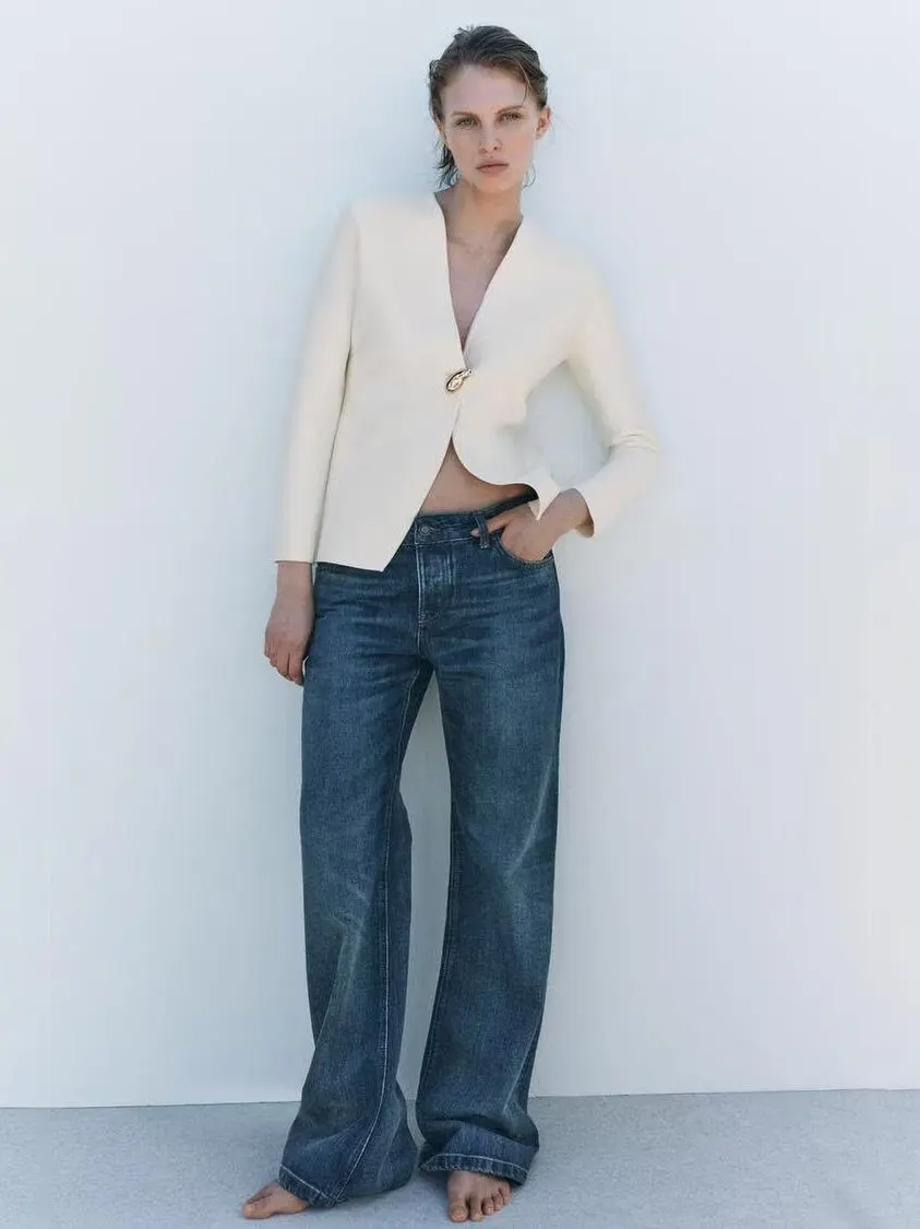 

Spring New Arrival Faionable Knitted Long Sve V-Ne Outerwear Women's Simple Versatile Sli Commute Slim Fit Coat