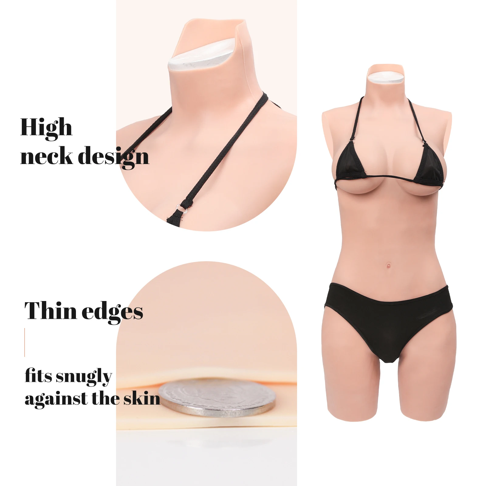 KUMIHO 2TH GEN L Size D Cup One Piece Sissy Fake Vagina Silicone Bodysuit Breast Forms Drag Queen Cosplay Bodysuit Crossdresser