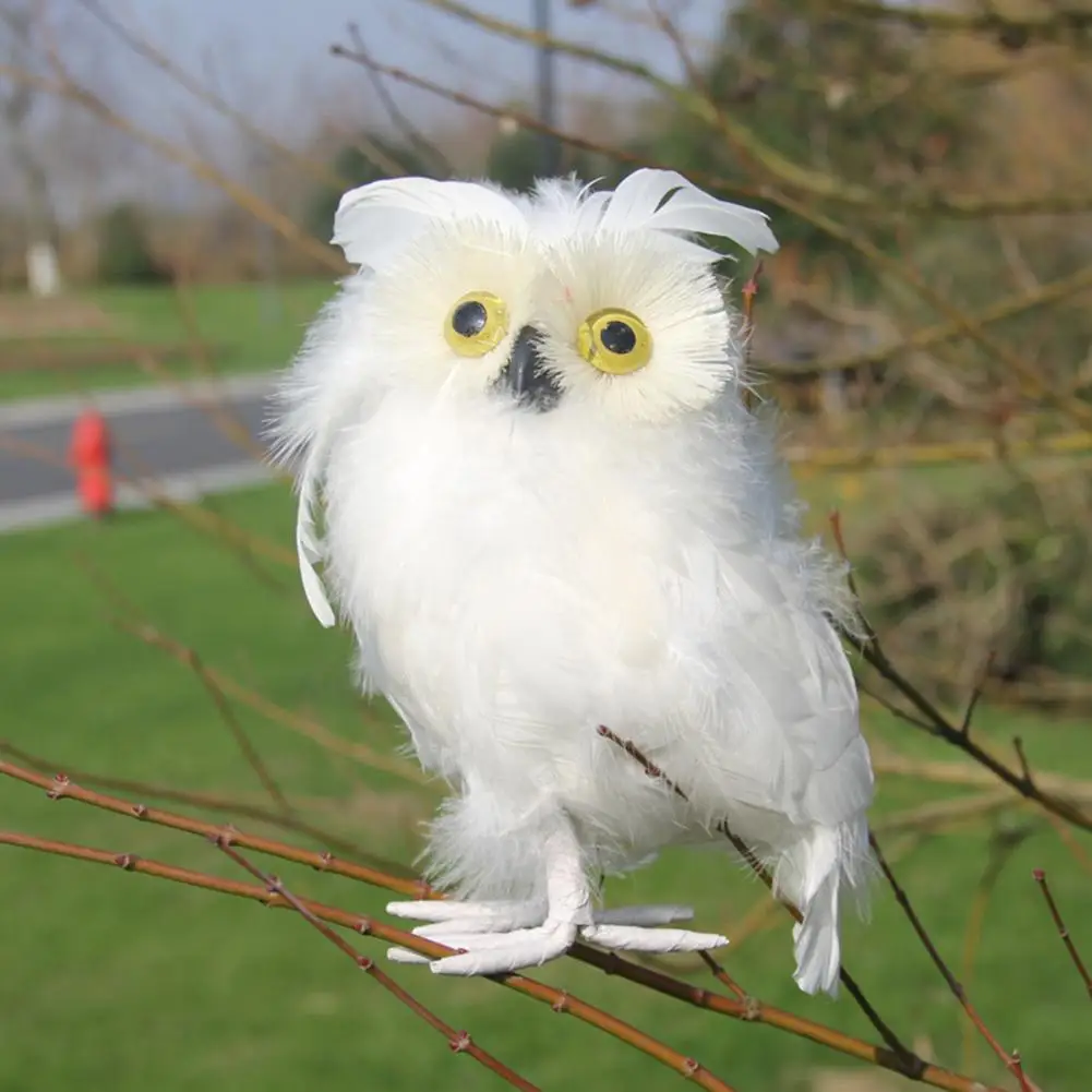 Cute Owl Statue Polystyrene Artificial Owl Sculpture DIY Craft Ornament Animal Garden Statue Landscape Decoration Christmas Gift