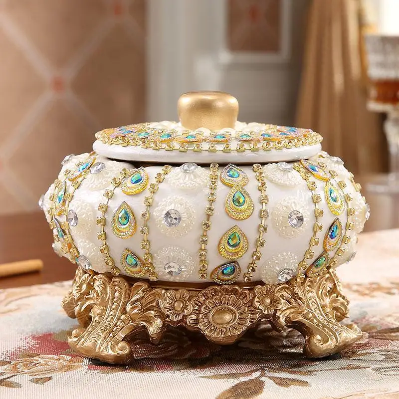 

DSA household large double-layer fruit plate household living room coffee table fruit basin ornament luxury multi-layer dried