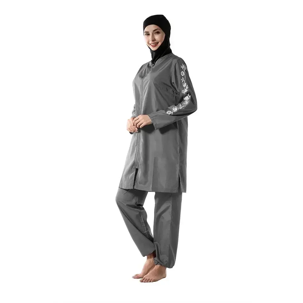 3PCS Muslim Printed Swimwear Women Modesty Burkini Islamic Swimsuit Hijab Beachwear Bathing Suit Arab Swimsuit Conservative New