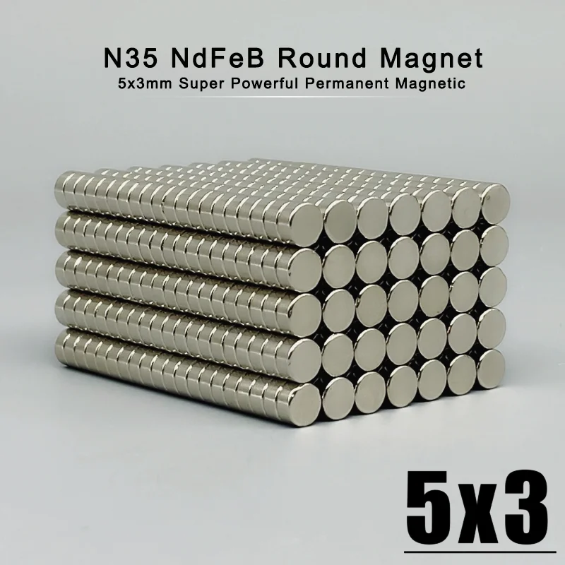 10/20/50/100/200/500/1000Pcs 5x3 NdFeB Neodymium Magnet Super Powerful Small Round 5mmx3mm Permanent Disc Magnetic imanes 5x3mm