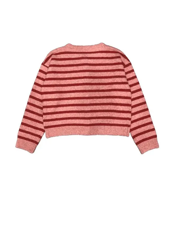 nuovo stile primaverile da donna di cardigan classico a righe con fibbia per pendolari slim fit da donna