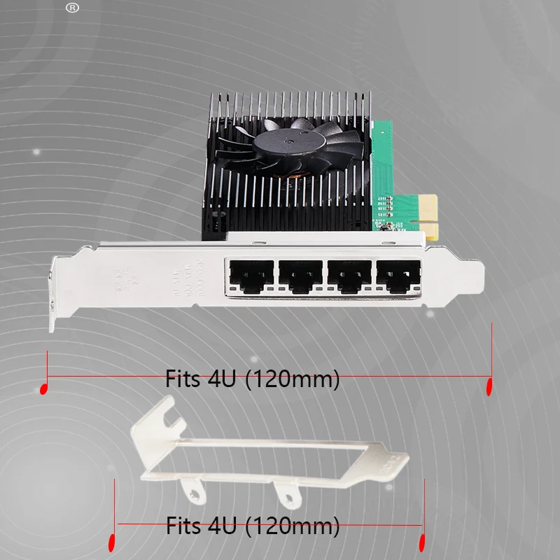 For Intel I225-T4 Quad Port 2.5G PCIe Network Card- 4x RJ45 2500Mbps Ethernet Adapter for Server/NAS/Desktop for Lenovo& ESXi VE