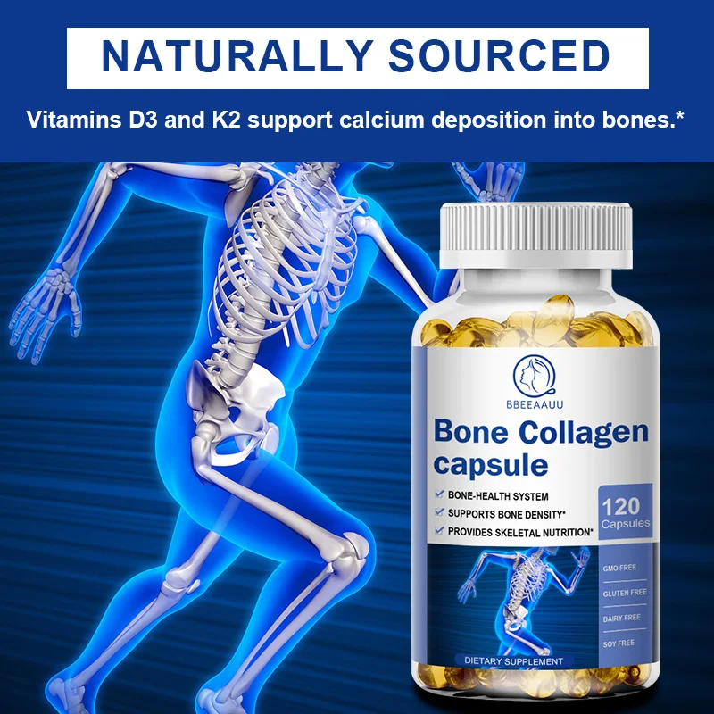 BBEEAAUU Collagen Bone Capsules for Joint Pain Bone Density Bone Growth Joint Collagen Calcium Absorption