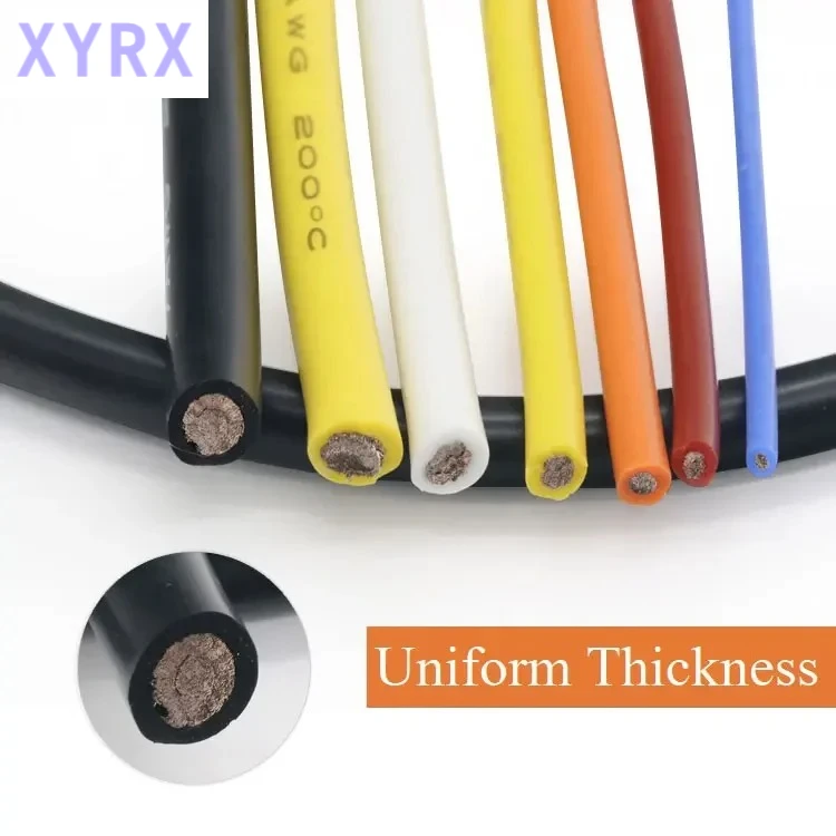 1/5/10m Soft Silicone Cable 26 24 22 20 18 16 14 12 10 8 6 4 2AWG Car Battery Automotive Wiring Heat-resistant Electrical Wires view 4