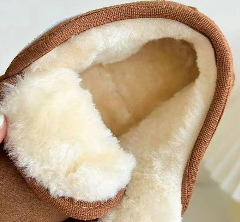 Kinder Winter Schnee Stiefel Neue 2025, Faux Wildleder Warme Plüsch Baumwolle Schuhe Jungen Mode Anti-slip Gummi Sohle mädchen Stiefeletten – Detail 5