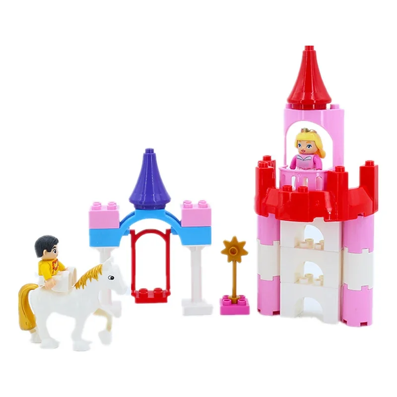 Big Building Blocks Princess Castle Houses Build Accessories Wall Roof Compatible Large Bricks Assemble Girl Boy Toys Kids Gifts