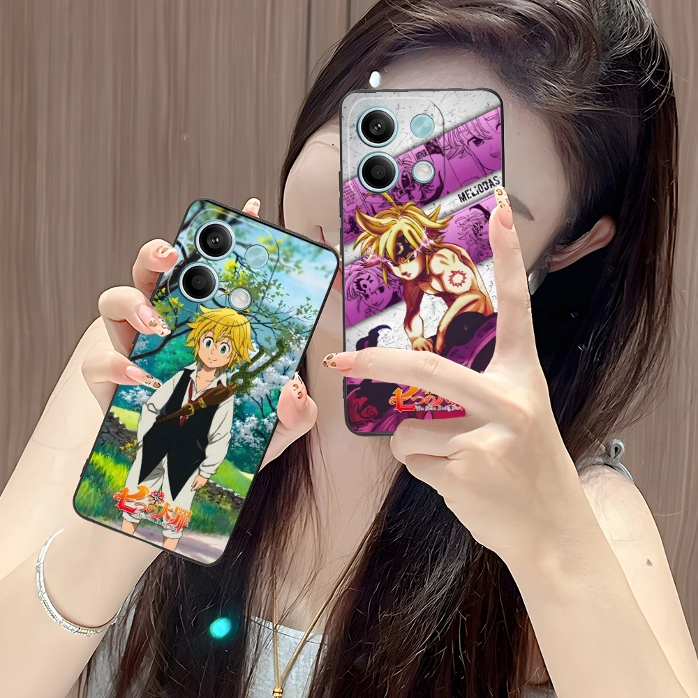 Seven Deadly Sins Meliodas Cell Phone Case for Xiaomi POCO M6 M5 M4 M3 X6 X5 X4 X3 F6 F5 F4 F3 F2 C40 Pro GT 5G Black Cover