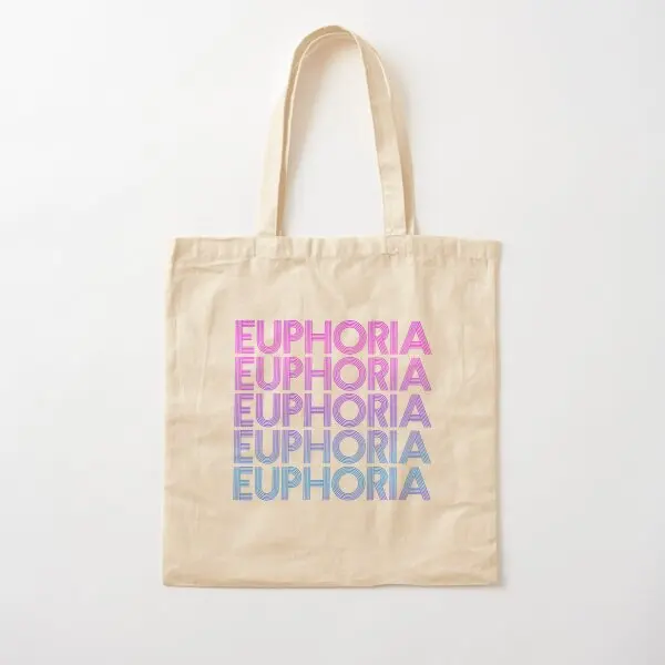 Euphoria Deserves All The Awards Cotton  Canvas Bag Foldable Fashion Designer Reusable Handbag Tote Shopper Travel Printed