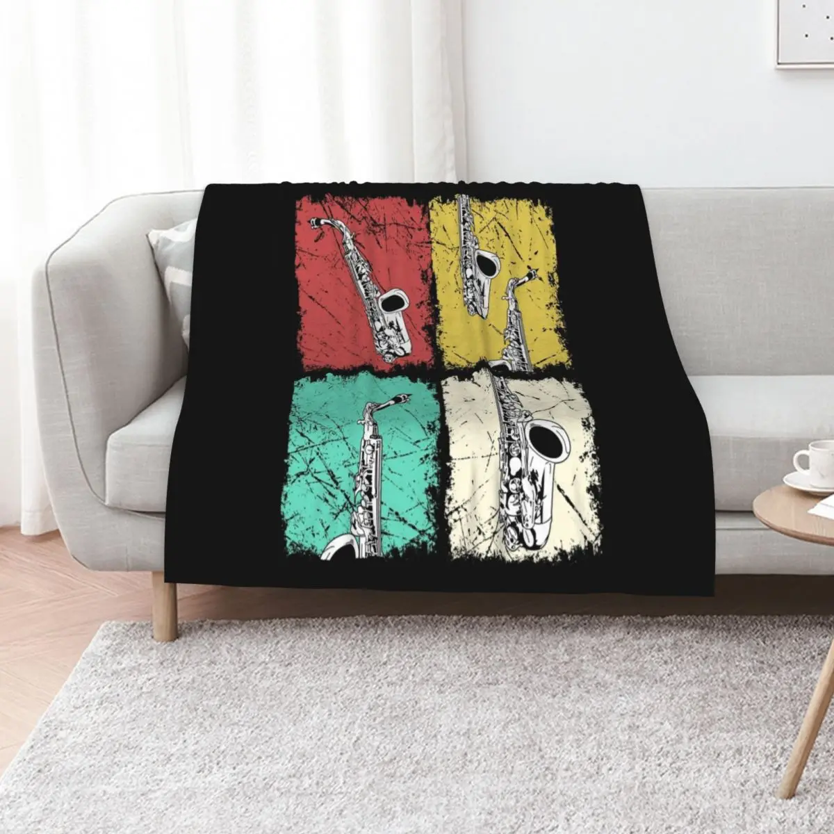 Saxophonist Gift Men Women Jazz Music Saxophone Throw Blanket wednesday warm for winter Designers Vintage cosplay anime Blankets
