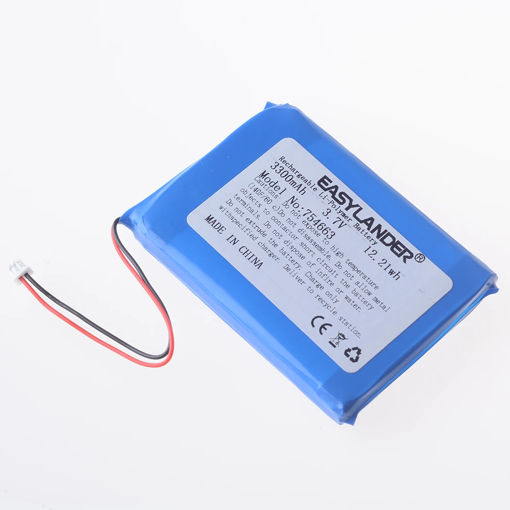 JST1.25 2P 3,7V 3300mAh 754663   Batterie rechargeable au lithium-ion polymère F Machines récréatives RG35XX PLUS Console de jeu