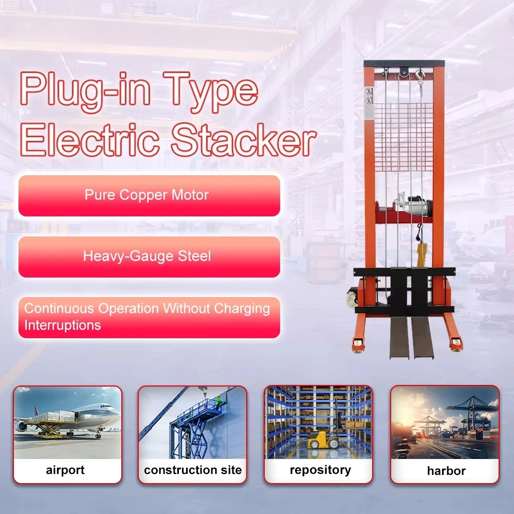 Electric Stacker 1/2T 1.6-4 Lifting Tool Plug-in Electric Stacker Lifting Capacity