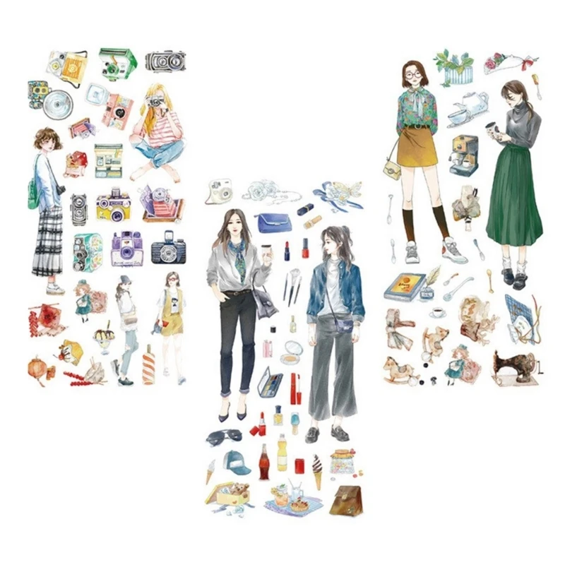 ความงามสติกเกอร์กระต่ายสุนัขแมวสติกเกอร์สำหรับสมุด DIY Planner Y9RF