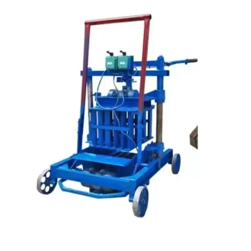 Small Mobile Portable Manual Hollow Cement Fly Ash Block Bricks Making Machinery Brick Block Maker Making Machine