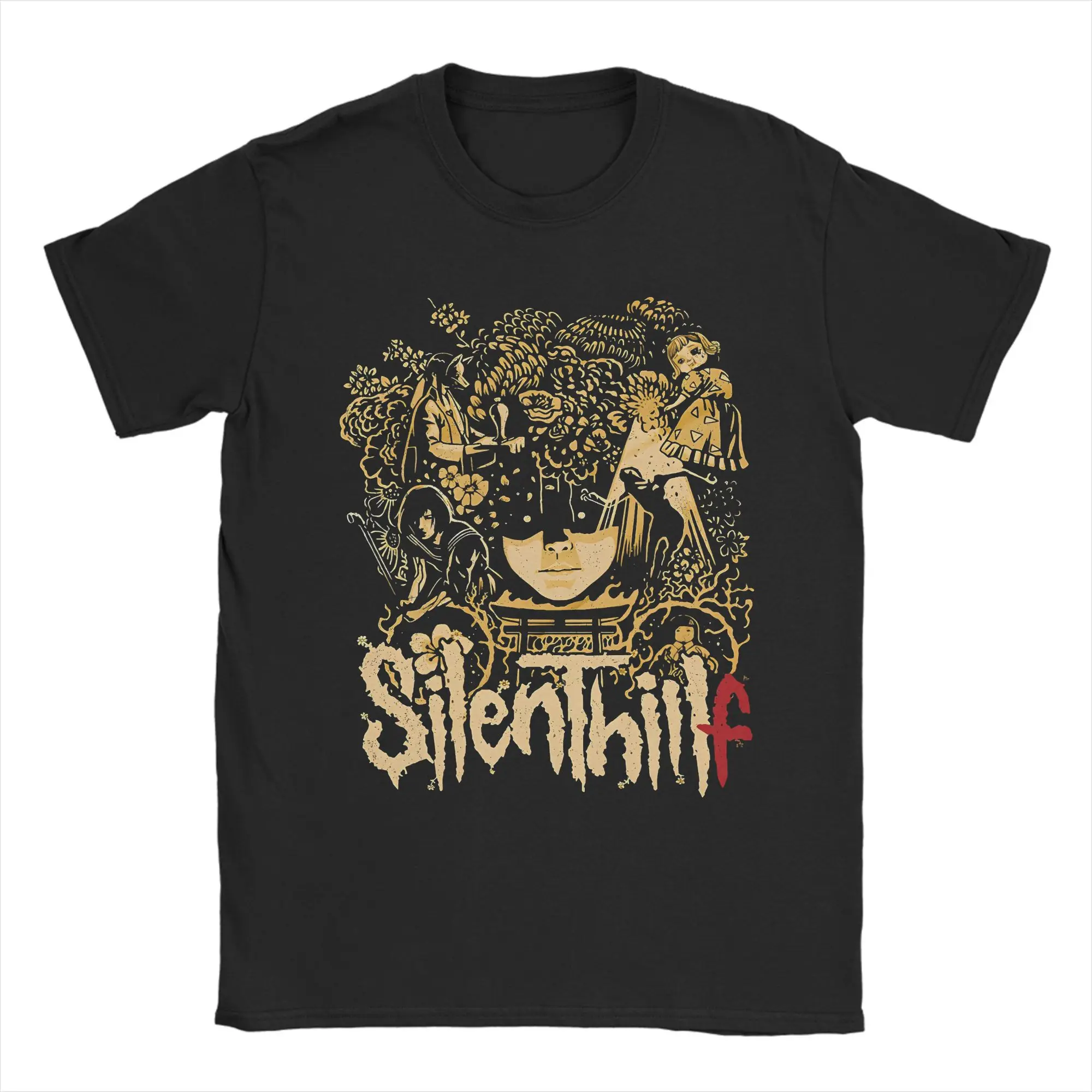 

Funny Silent Hill F Horror Game T-Shirts for Men Round Collar Cotton T Shirt Short Sleeve Tees Plus Size Tops