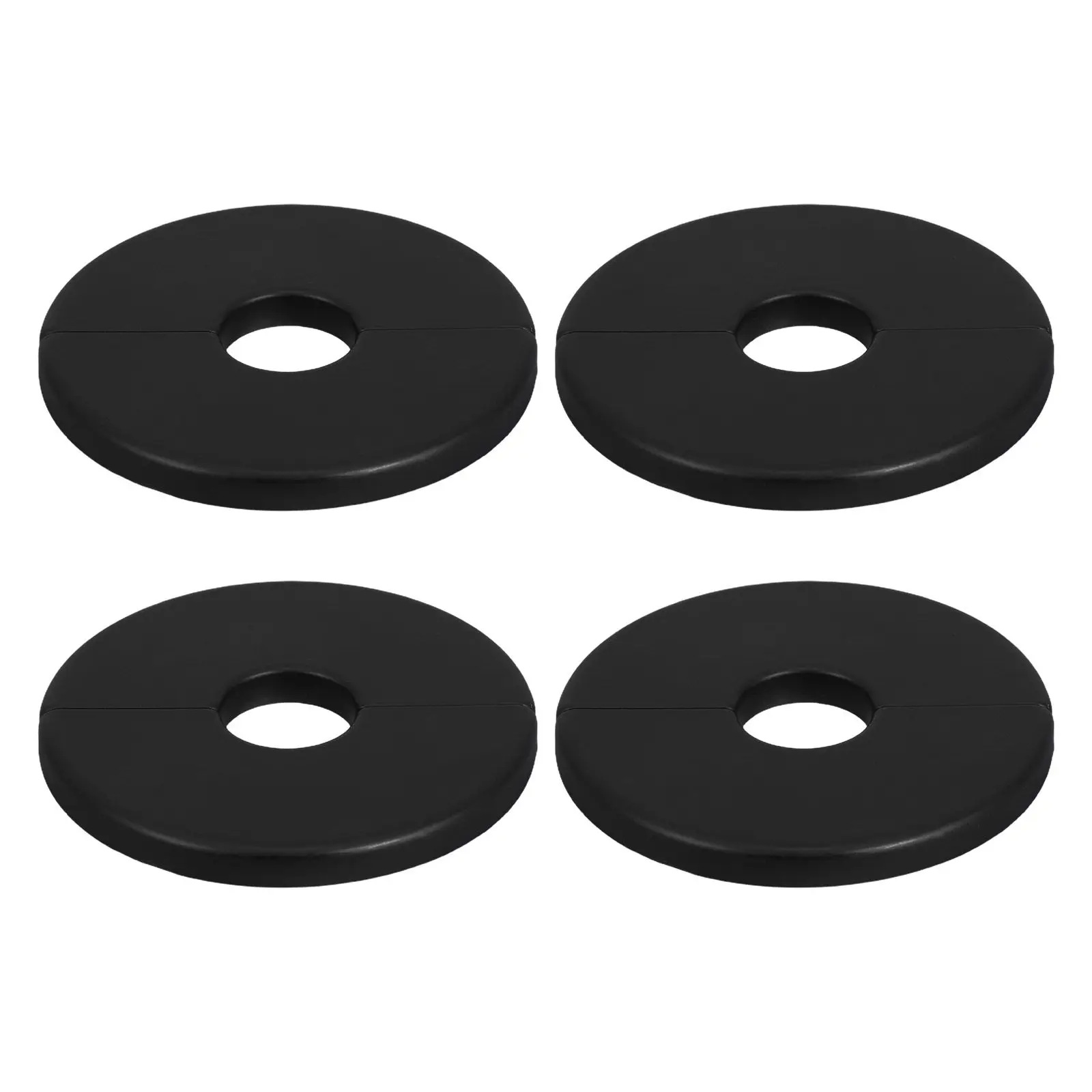 4pcs Plastic Wall Penetration Covers for Water Pipes – Decorative Split Flange Cover, Black Interior Radiator Trim