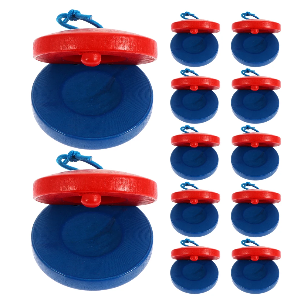 

12pcs Wood Castanets For Kids Orff Percussion Finger Clapper Musical Instrument Children'S Rhythm Training Hand Instruments -