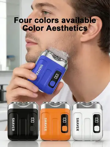 Mini Electric Smart Shaver Household Car Shaver Digital Display Dual Blade Rechargeable Shaver Powerful Beard Trimmer Tool, Father's Day