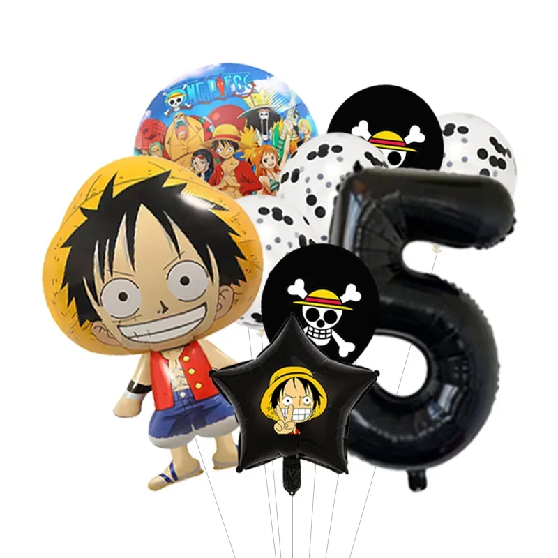 Anpassbarer One Piece Ballon-Bouquet Luffy Folienballon mit optionaler Altersauswahl für Jungen Anime-Geburtstag – Detail 6