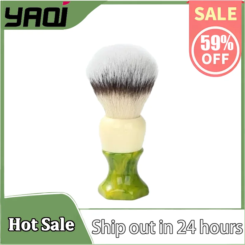 

YAQI Ever-hopeful Silver Cat's Whisker Synthetic Hair Mens Wet Shaving Brush - Professional Beard Care Tool for Home/Holiday Use