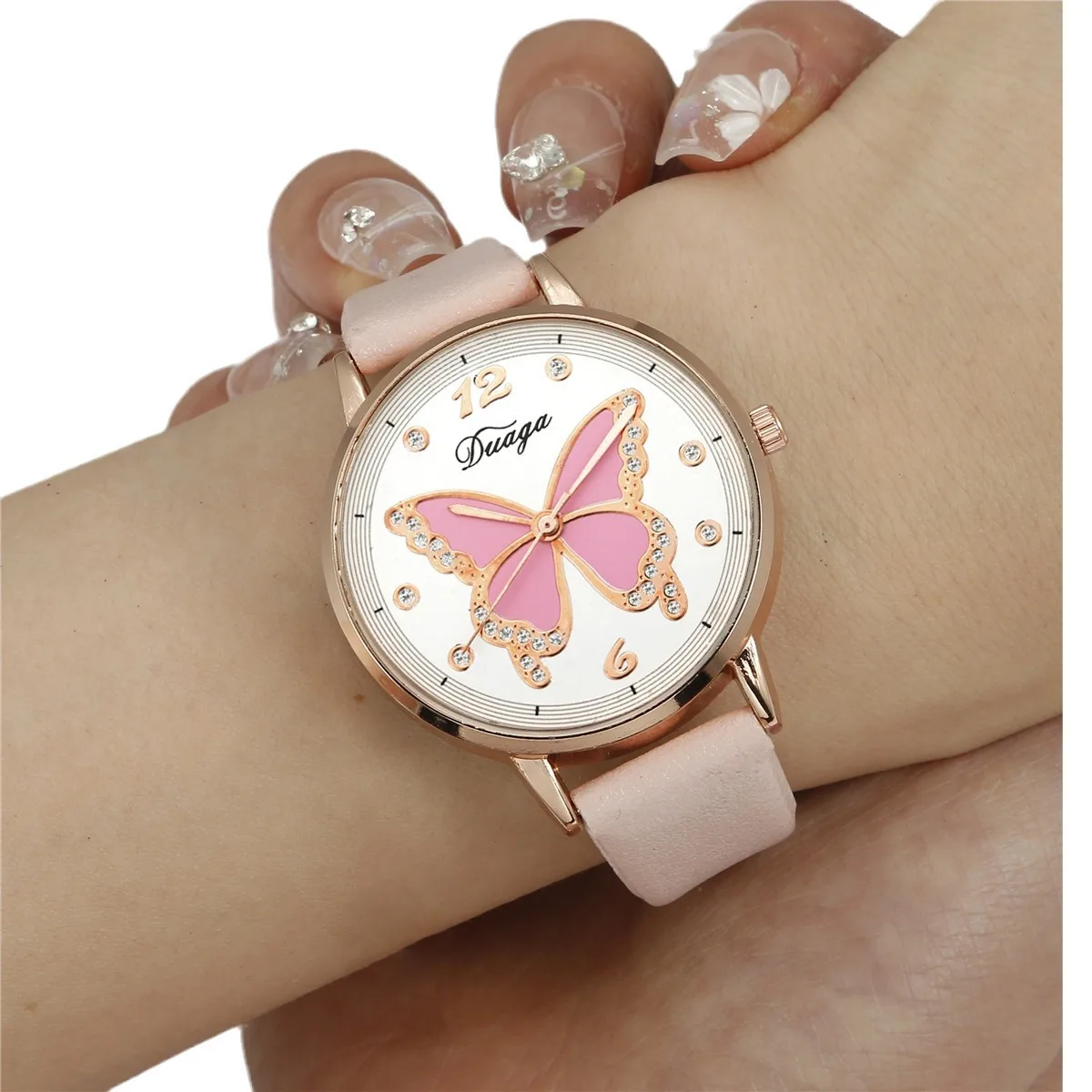 Reloj de pulsera de cuarzo con correa fina de mariposa para mujer, regalo informal para estudiantes, nueva moda