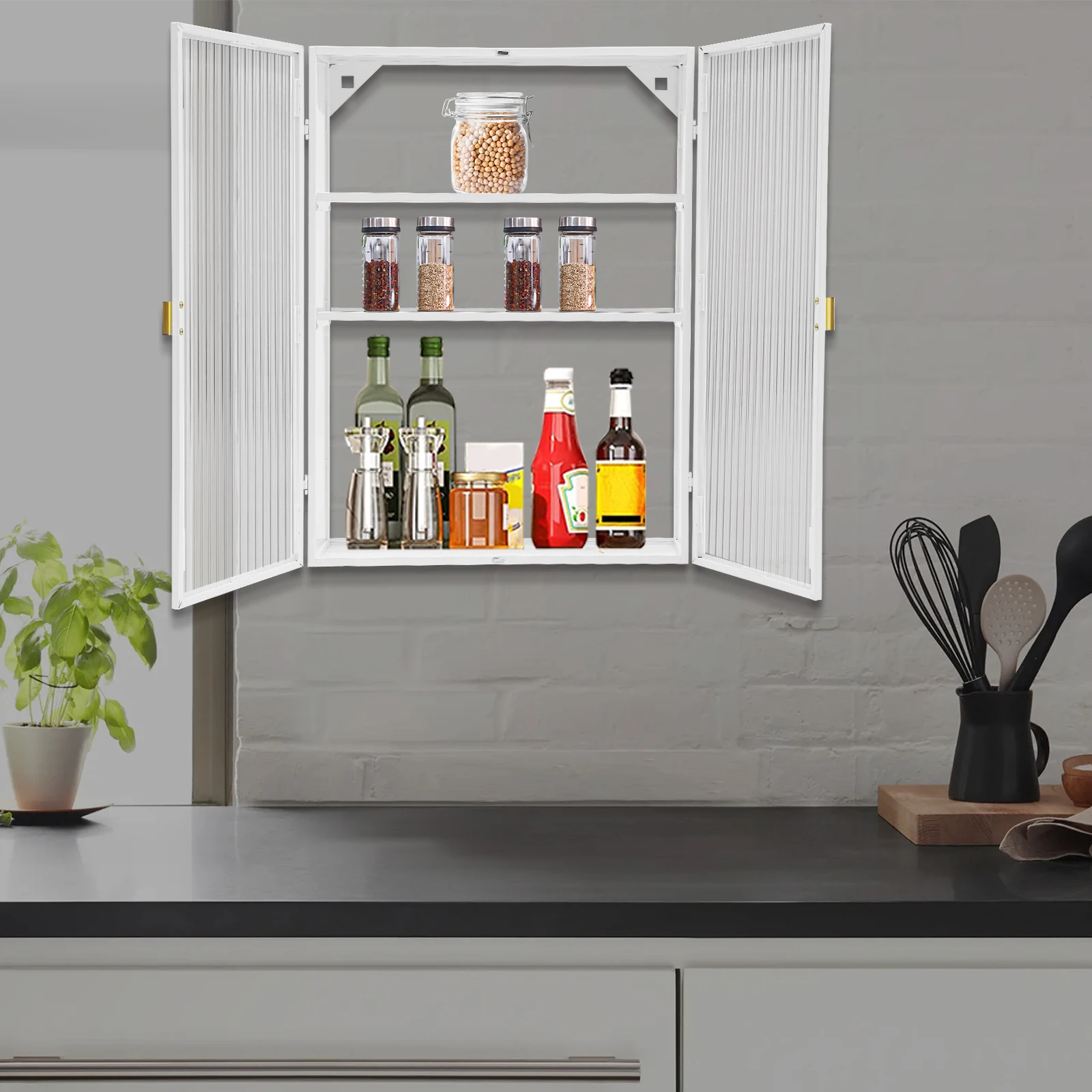 Настенный шкаф для хранения, белый 19,69*5,51*27,56 дюйма, для кухни, ванной комнаты, гостиной