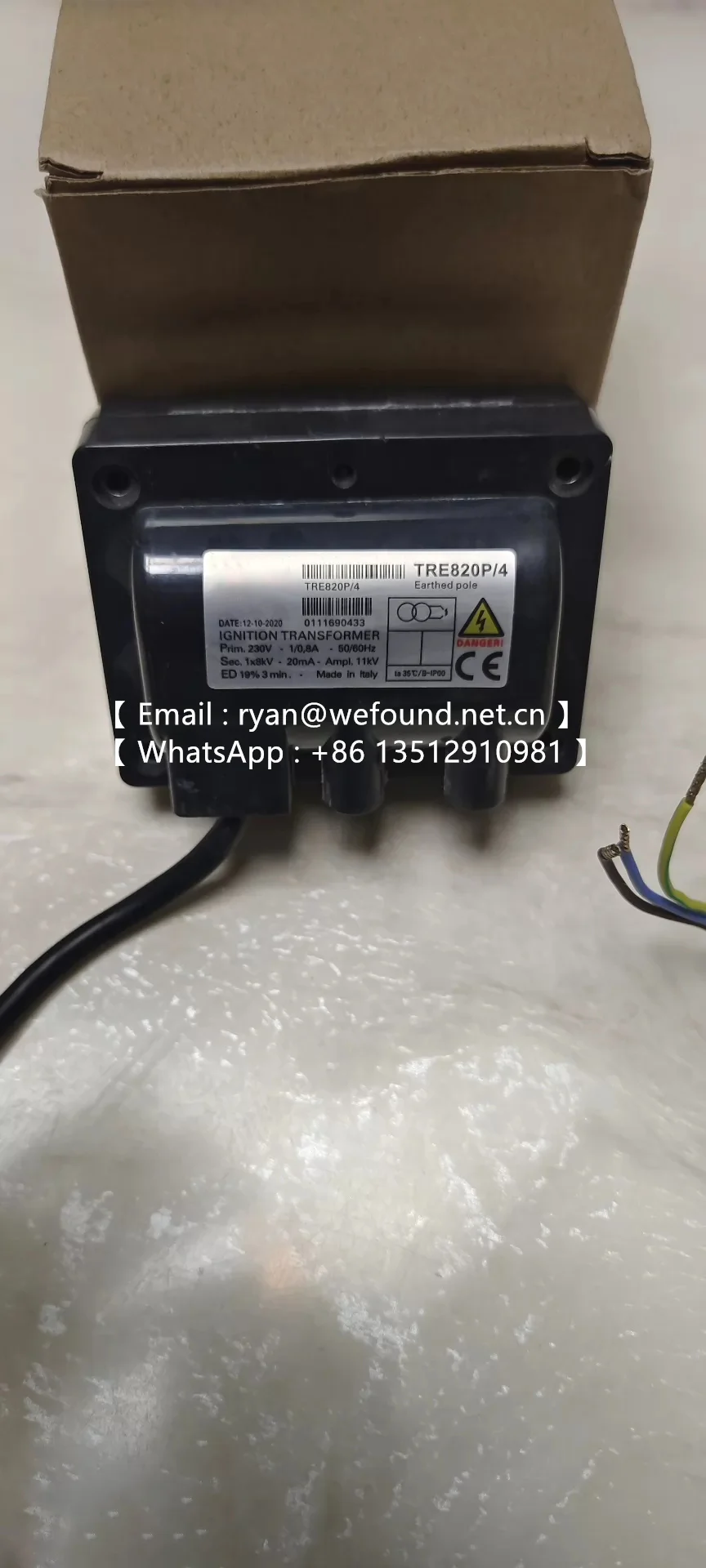 TRE820P/4 TRE820PISO TRE820P IGNITION TRANSFORMER
