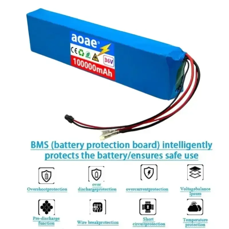 36V 100Ah 10 s3p 18650 batteria al litio ricaricabile 1000W potenza modificata bicicletta Scooter veicolo elettrico con BMS