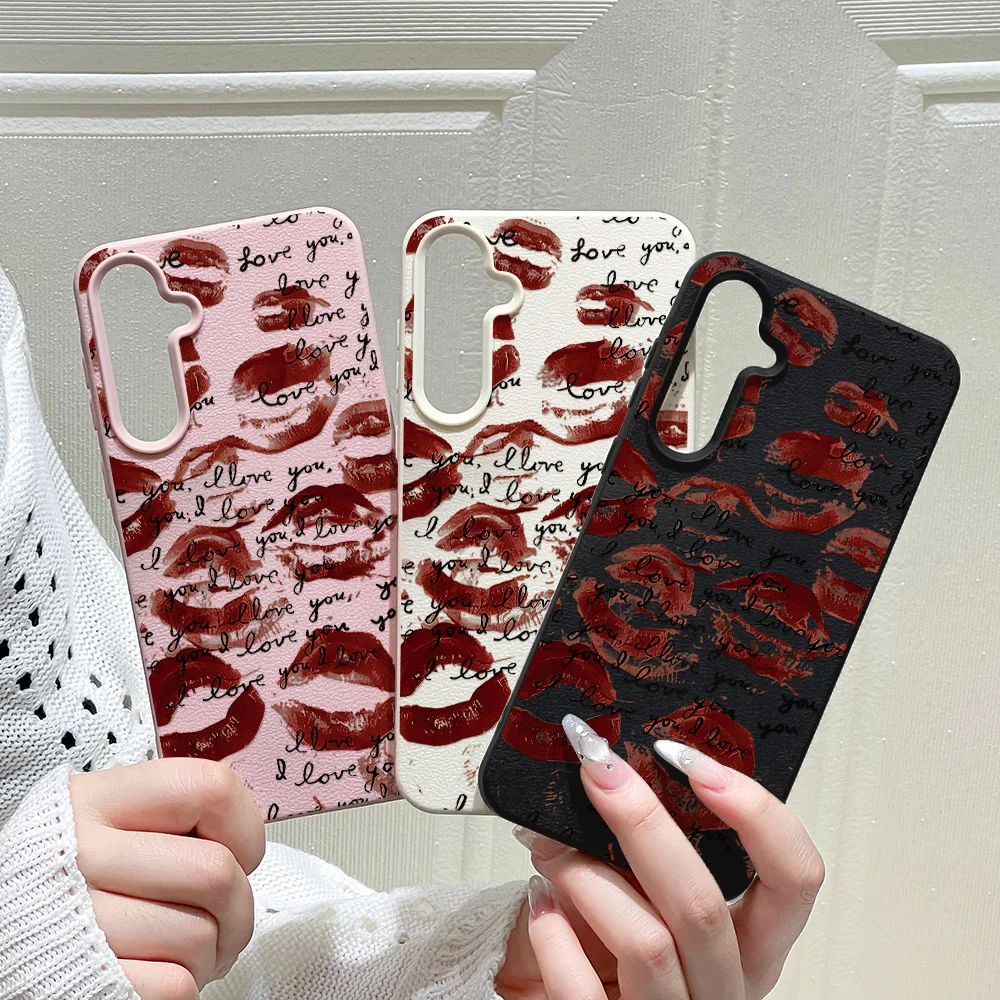 Sexy Lippen Handyhülle für Samsung Galaxy A56 A16 A17 A55 A36 A53 A35 A06 A07 A26 A34 S25 Ultra S24 FE S23 Weiche Silikon TPU Hülle