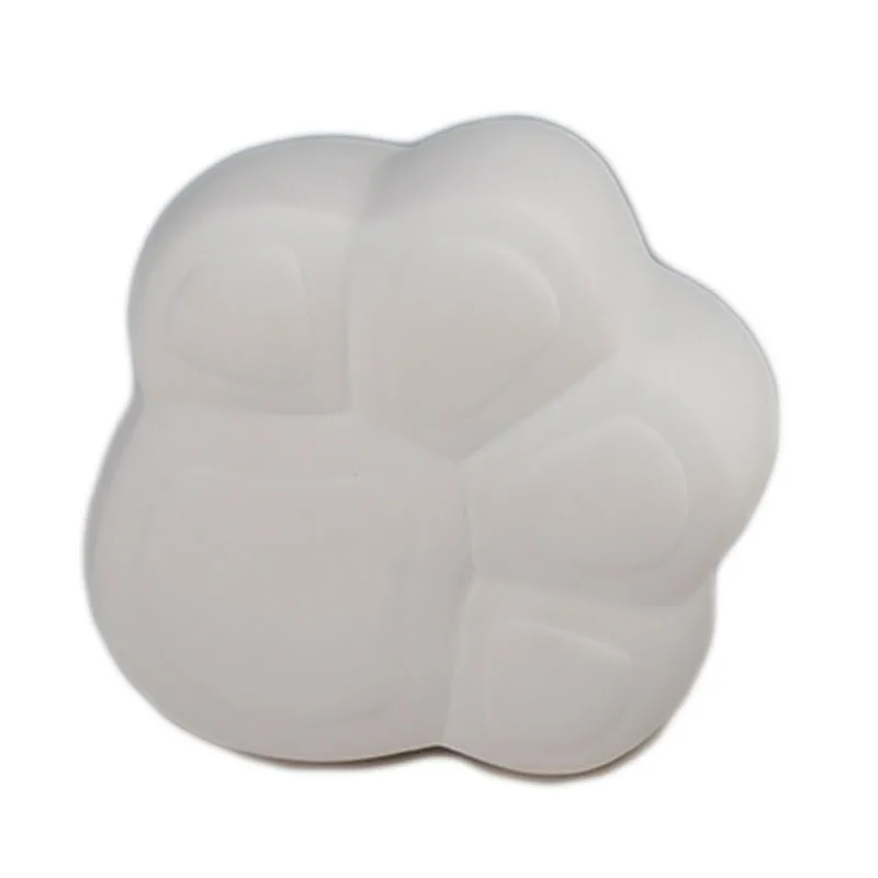 Creative Pet Cremation Urn, Dog Cat Paw Print Shaped, Ceramic Material, Sealed Jar, Pet Ashes Storage Box, Simple White, 320ml