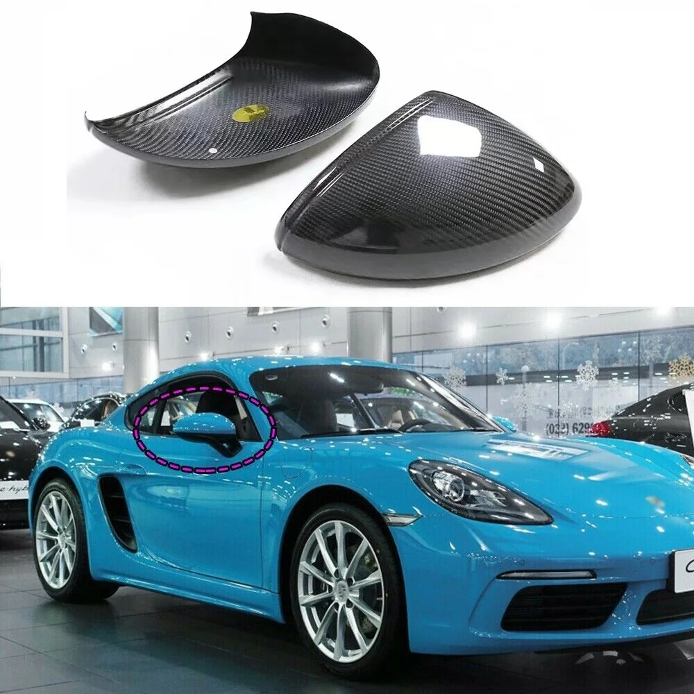 

Real Dry Carbon Fiber Mirror Cover Housing Caps Fit for 2016-2020 Porsche 718 Boxster Cayman