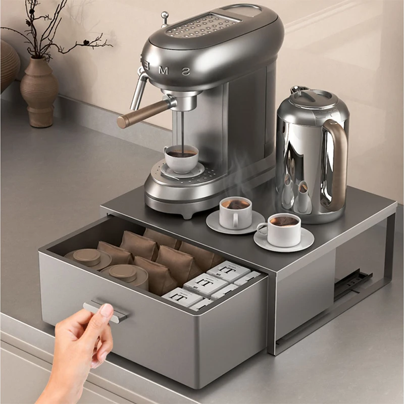 Countertop Coffee Machine Shelf Drawer Storage Box Tea Bag Tea Bar Storage Rack Water Cup Storage Rack