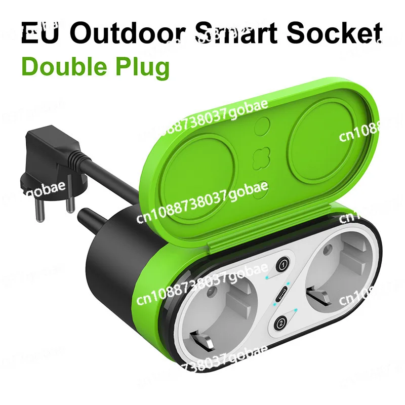 European smart socket ip44 waterproof outdoor dual plug timing switch socket