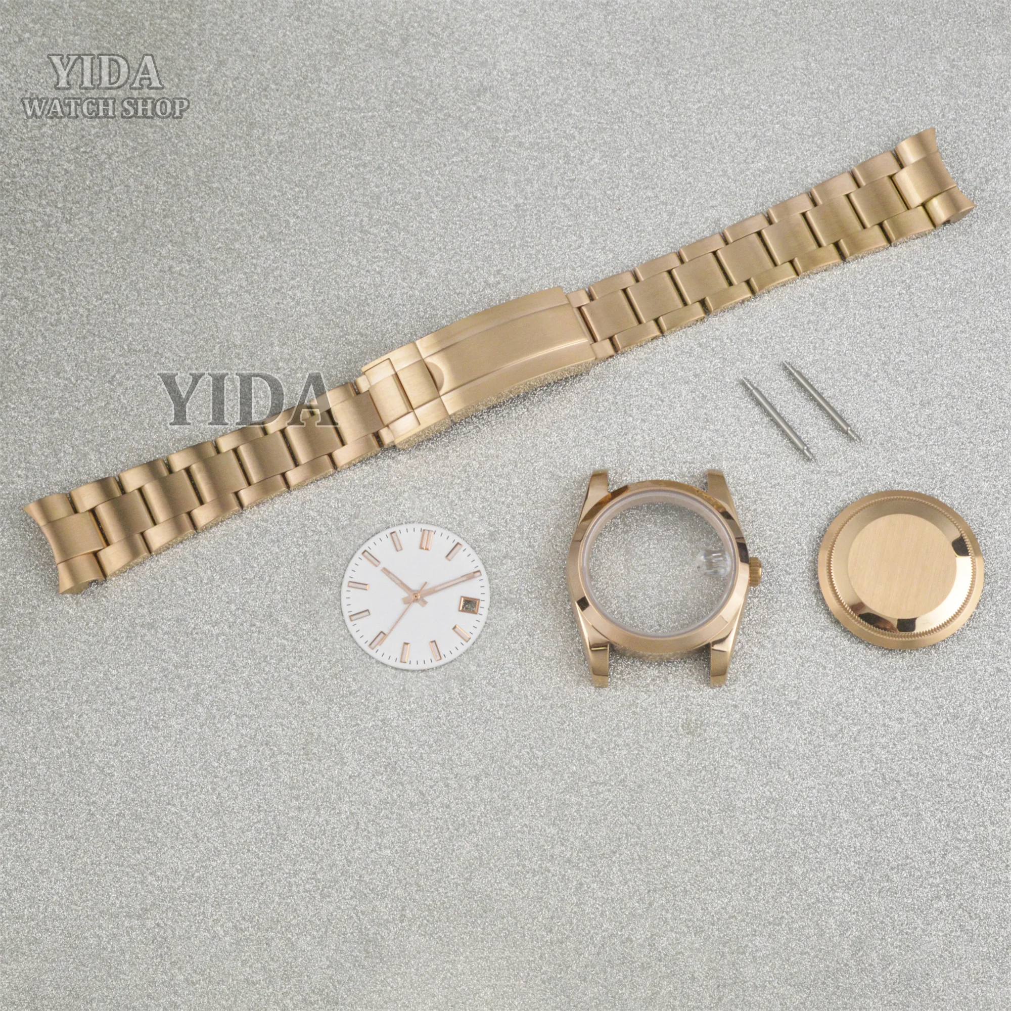 

Rose Gold Watch Accessories 36/39MM Case Dial Hands Strap Solid Back Sapphire Glass For DATEJUST NH35 NH36 Automatic Movement