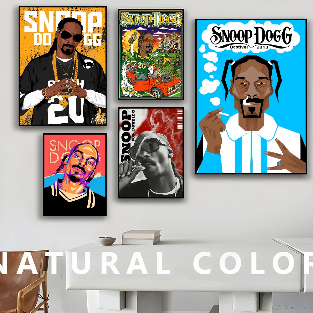 Hip-Hop Rapper S-Snoop D-Dogg Classic Vintage Posters Whitepaper Prints Posters Artwork Kawaii Room Decor