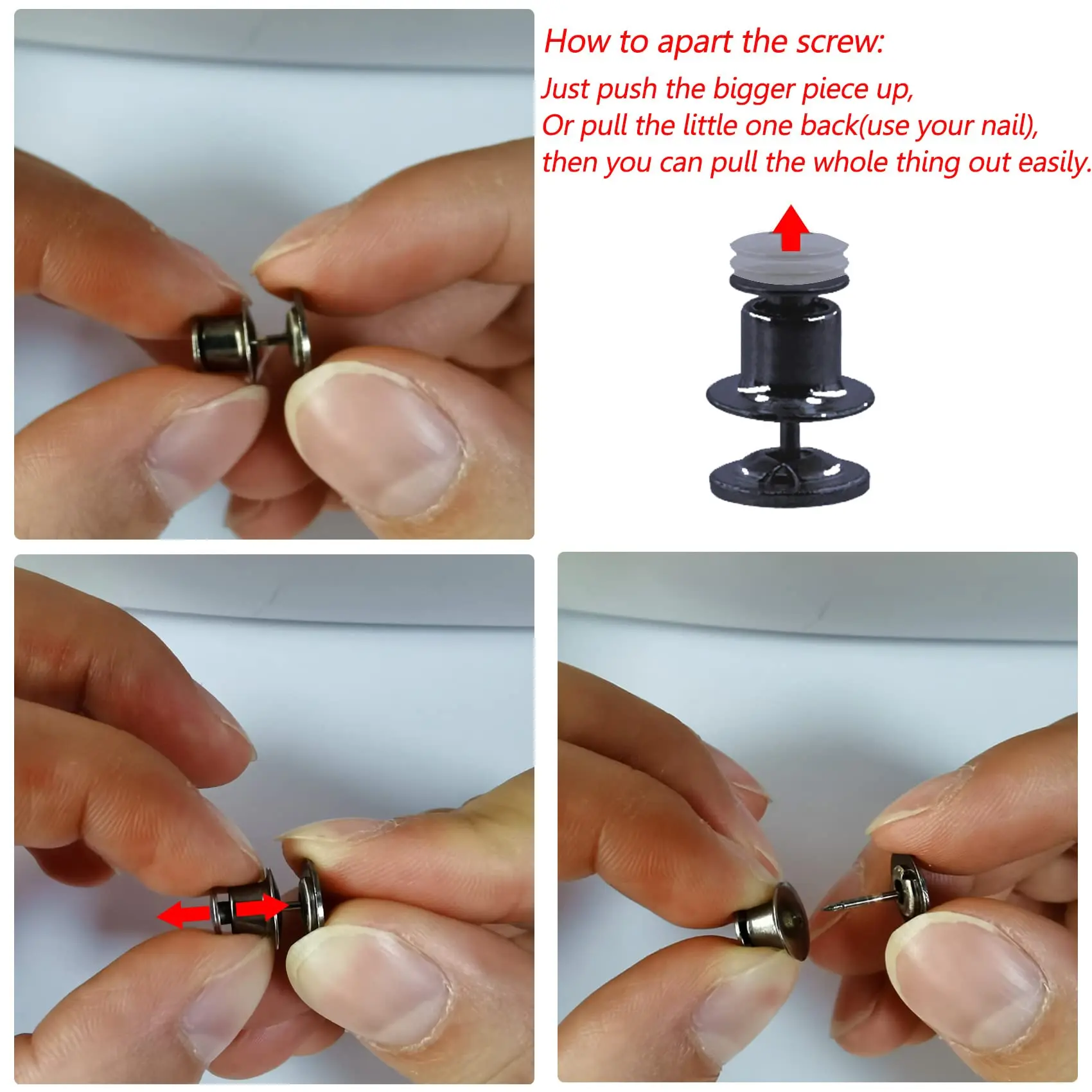 Adjustable Reusable Waist Closing Buttons Staple Free Removable Buttons Jeans Sub Waistband Windage Buttons