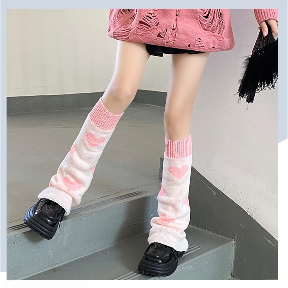 

Y2K Women's Leg Warmers Japanese Lolita Long Socks Wool Knitted Foot Cover Arm Warmer Autumn Winter Crochet Heap Sock Boot Cuffs