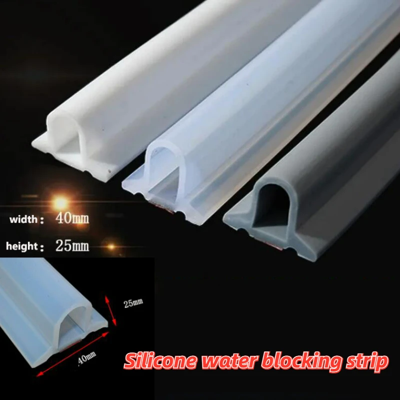 Bathroom Silicone Water Stopper Blocker Shower Dam Non-slip Dry and Wet Separation Kitchen Countertop Gap Barrier Water Stop