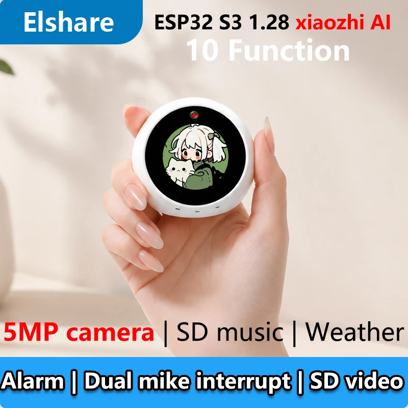 

ESP32-S3 Camera 1.28inch LCD Dual MIC Development Board Display 1.28 inch Voice Interruption Object Recognition For Xiaozhi AI