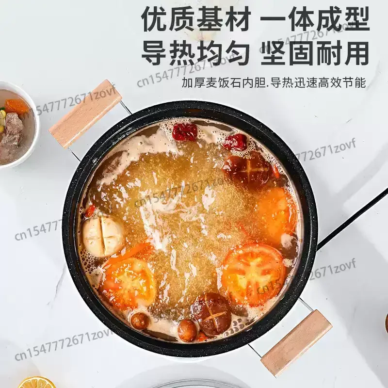 Stir-fry Pan Large Kitchen Soup Cooking Pot with Lid Easy to Clean Cooking Woks Induction Compatible Healthy Non Toxic Pan view 4