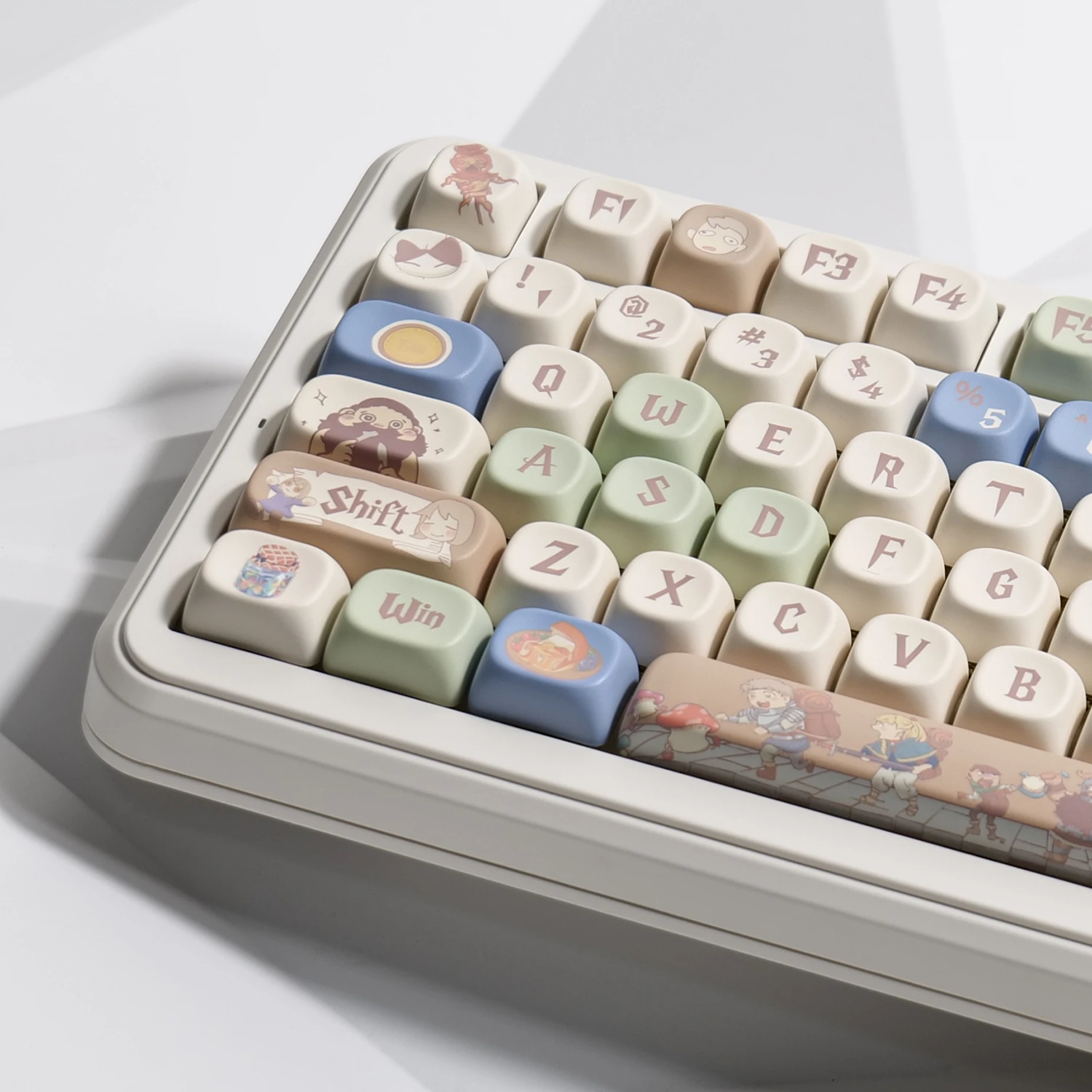 Delicioso em masmorra keycaps 141 teclas moa keycaps presente pbt key cap quadrado corante-sub teclado mecânico 2.25 u 2.75u para alice