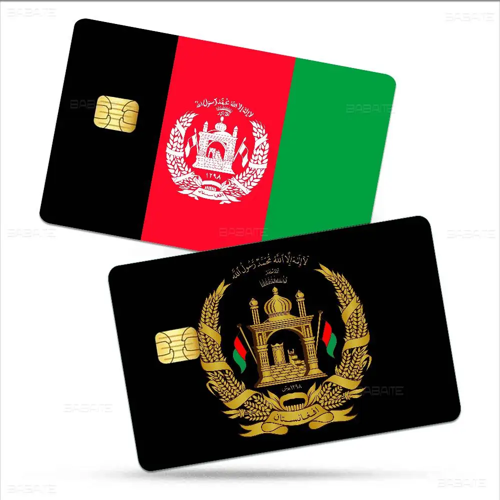 Afghan Afghanistan Flag Cartoon Credit Card Skin Stickers for Bank Card Bus Metro Card Sticker Waterproof Women Gift