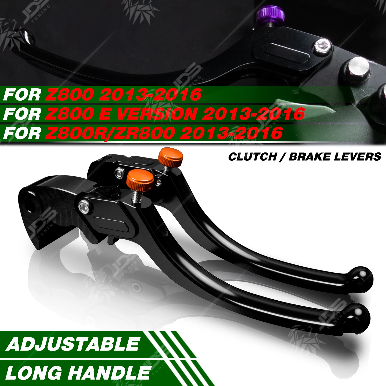 

JDSTUNING For Kawasaki Z800/Z800 E VERSION/Z800R/ZR800 2013-2016 Stepless Clutch Lever Brake Lever Set Long Handle Levers Parts