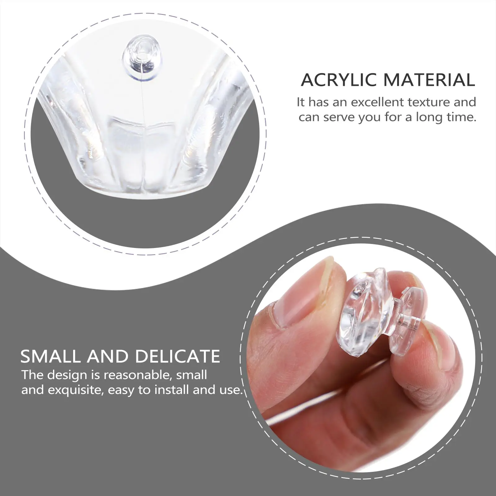

50 Pcs Jewelry Box H Drawer Knobs Small Transparent Triangle H les for Jewelry Box Mini Decorative Storage Hardware