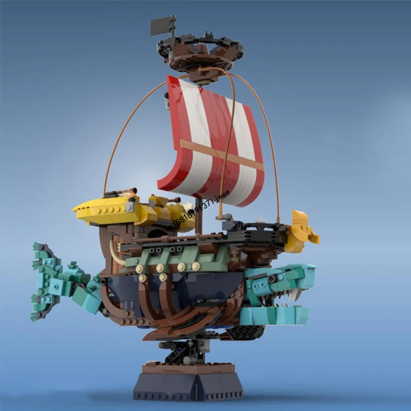 New Hot Selling medieval Pirate Series Viking Shark Ship Model Building Blocks DIY creative ideas Kids Toys Birthday Gift