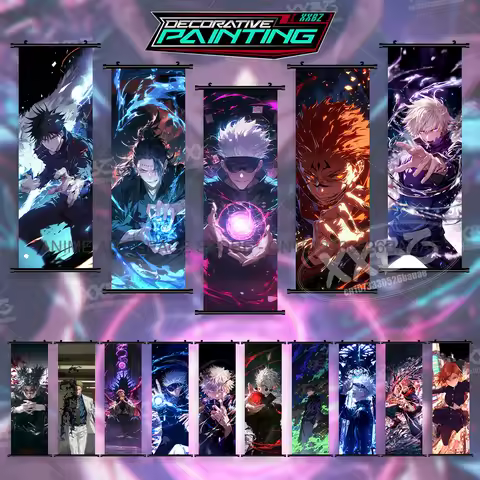 Jujutsu Kaisen Canvas Home Decor Poster Anime Print Scrolls Pictures Yuji Itadori Wall Art Hanging Painting Bedside Background