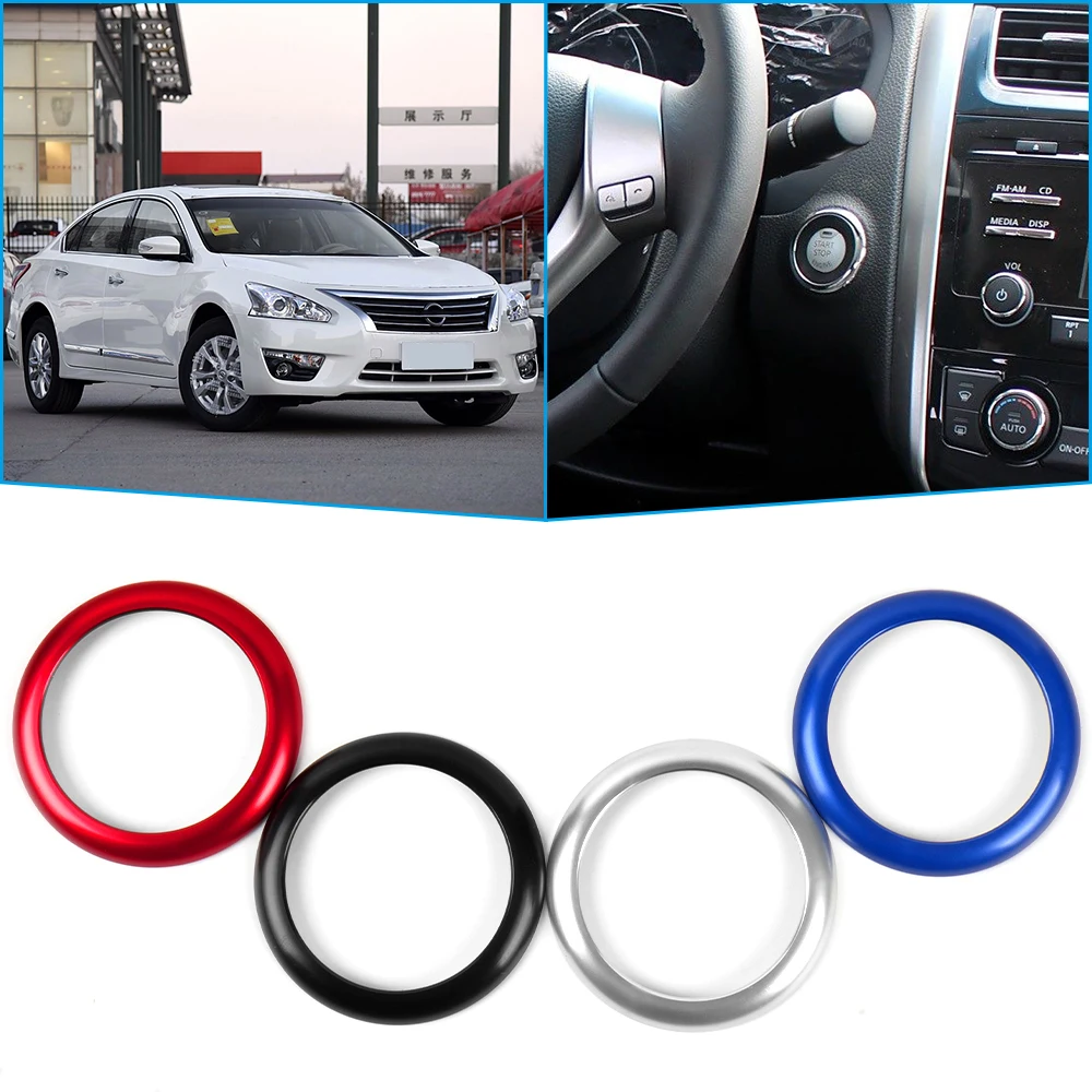 For Nissan Qashqai Juke X-Trail T32 Tiida Rogue Ceyes Alloy Car Interior Ignition Push Start Ring Cover Trim Car Accessories
